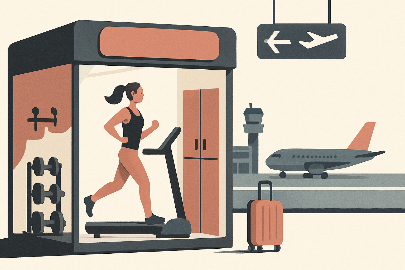 Illustrasjon for FlyGym – treningssenter på flyplass