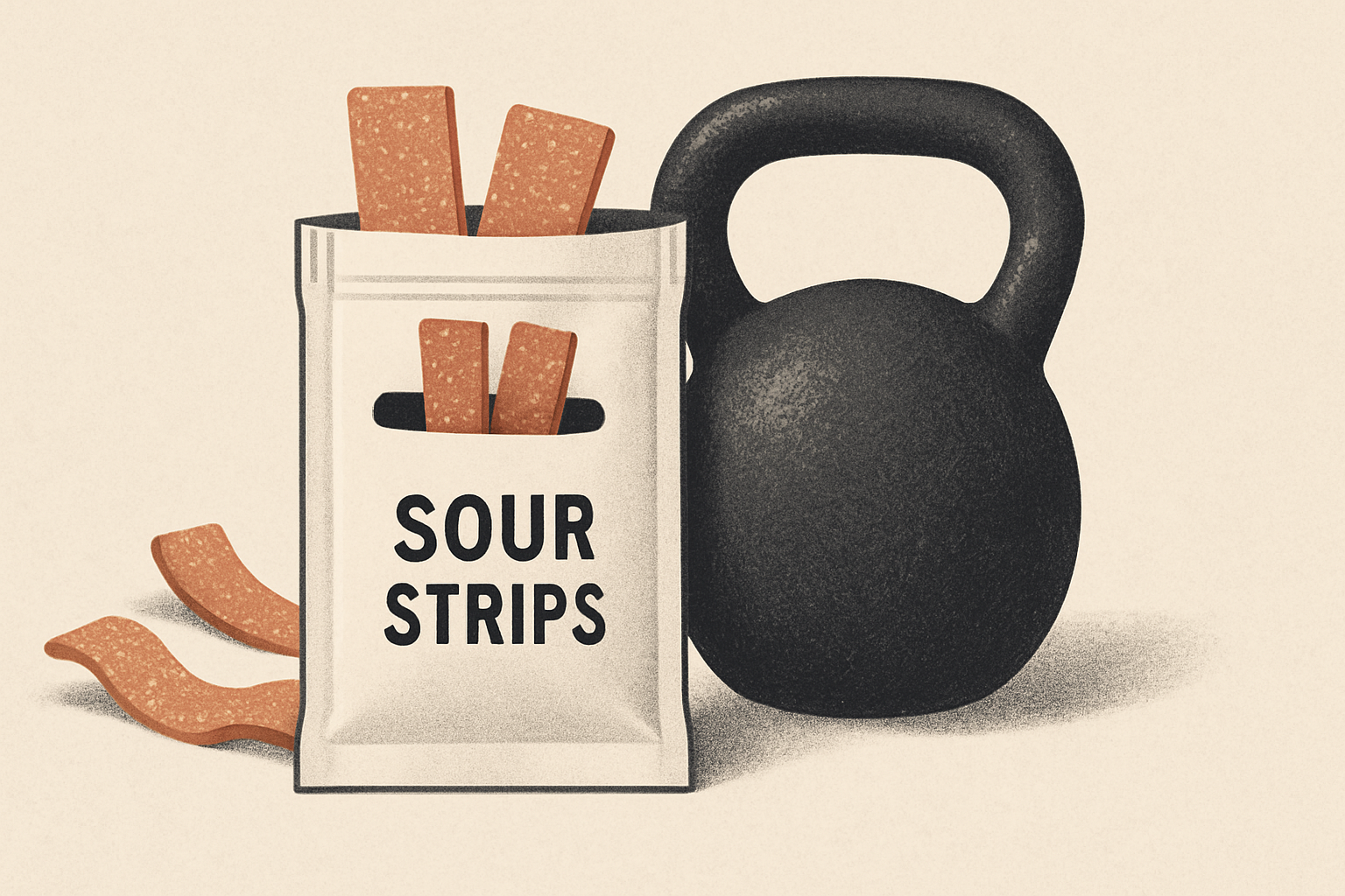 Illustrasjon for Juiced — sour strips for lifters (sunne treningsstrimler)