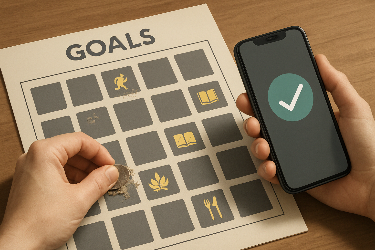 Illustrasjon for Skrapbar måljournal med tilhørende app