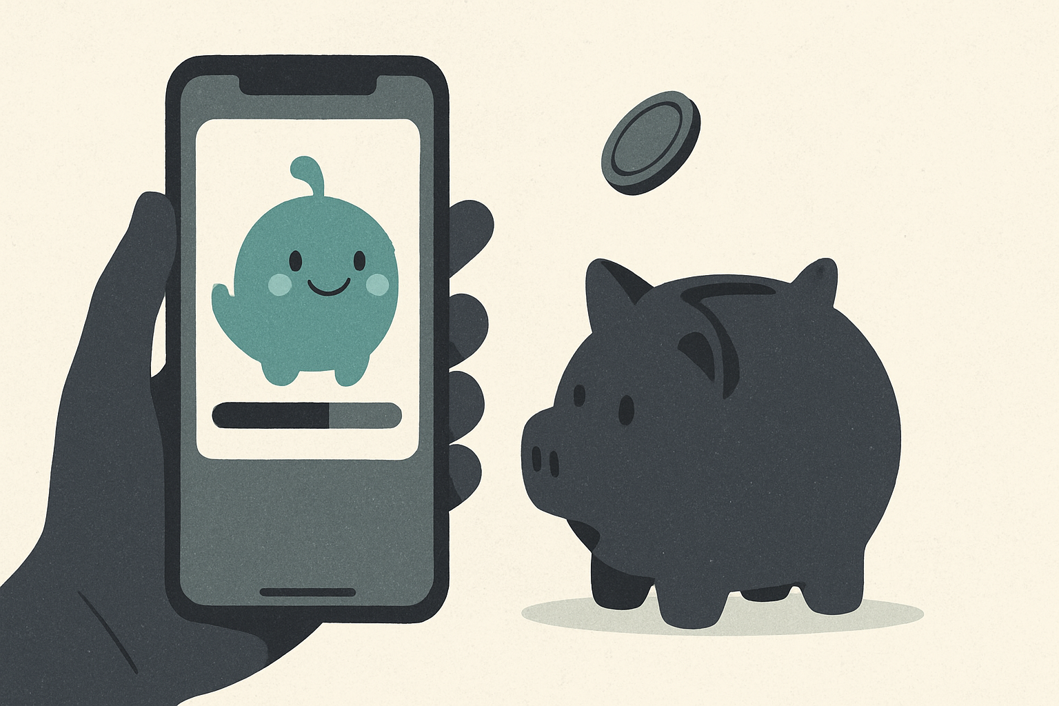 Illustrasjon for Sparingskompanjong — en tamagotchi for sparepengene dine