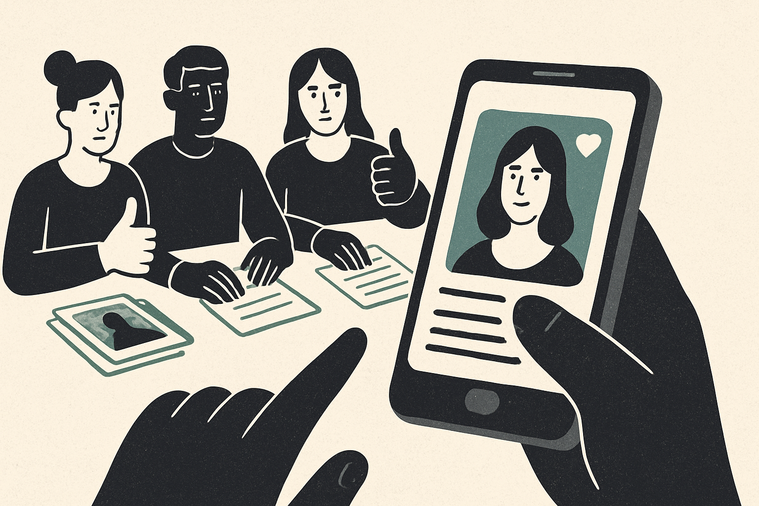 Illustrasjon for Markedsplass for anmeldelse av datingprofiler