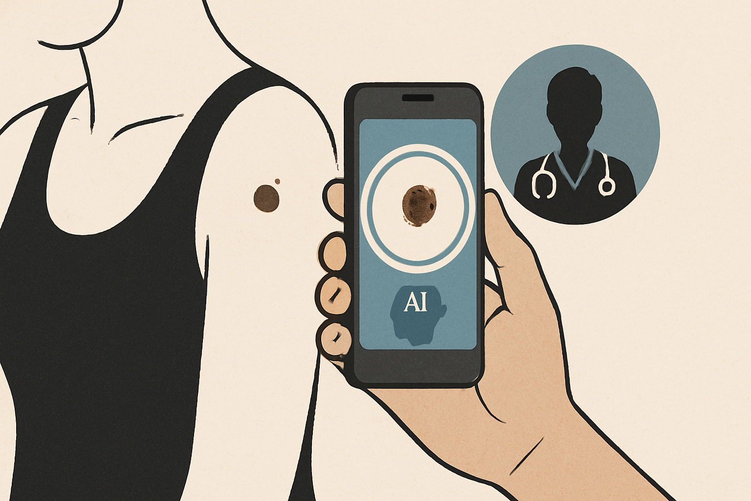 Illustrasjon for Mole mapping: mobilapp for å overvåke føflekker