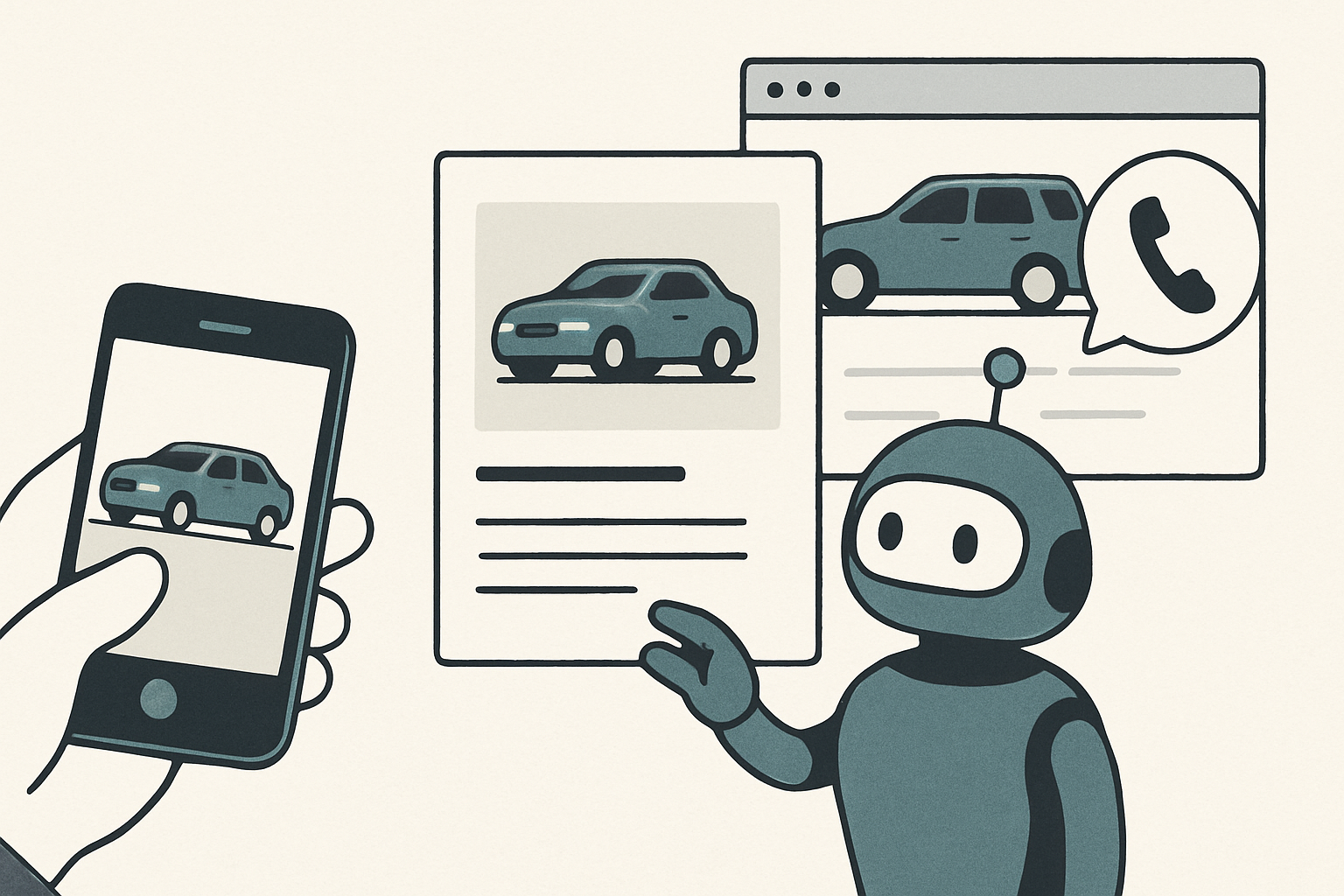Illustrasjon for AI-agent for privat bilsalg